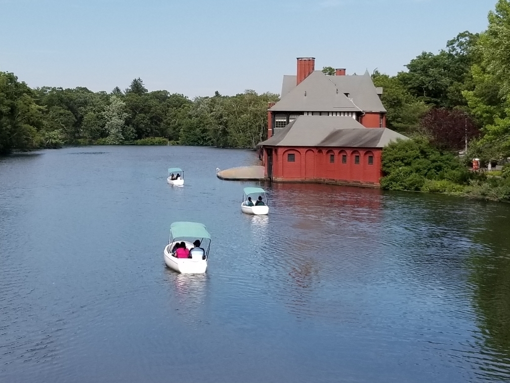 Electric Boats behind Boathouse